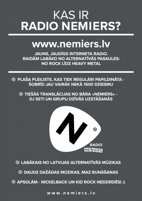 Raksta attēls - 1. decembrī prezentēts jauns, jaudīgs alternatīvās mūzikas radio “Radio Nemiers”