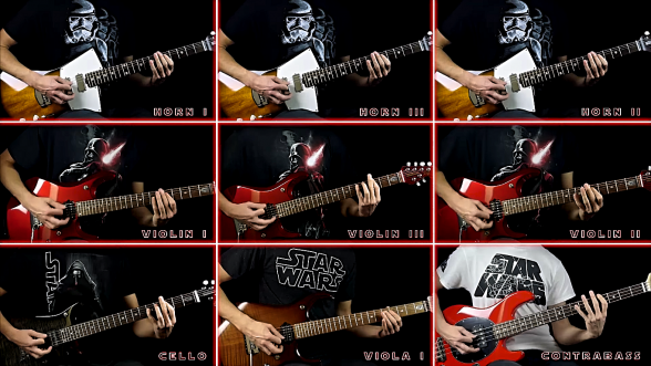 Raksta attēls - VIDEO: 70 ģitāras ieraksti, 28 orķestra daļas - šī versija "Zvaigžņu karu" impērijas maršam ir kas nepieredzēts!